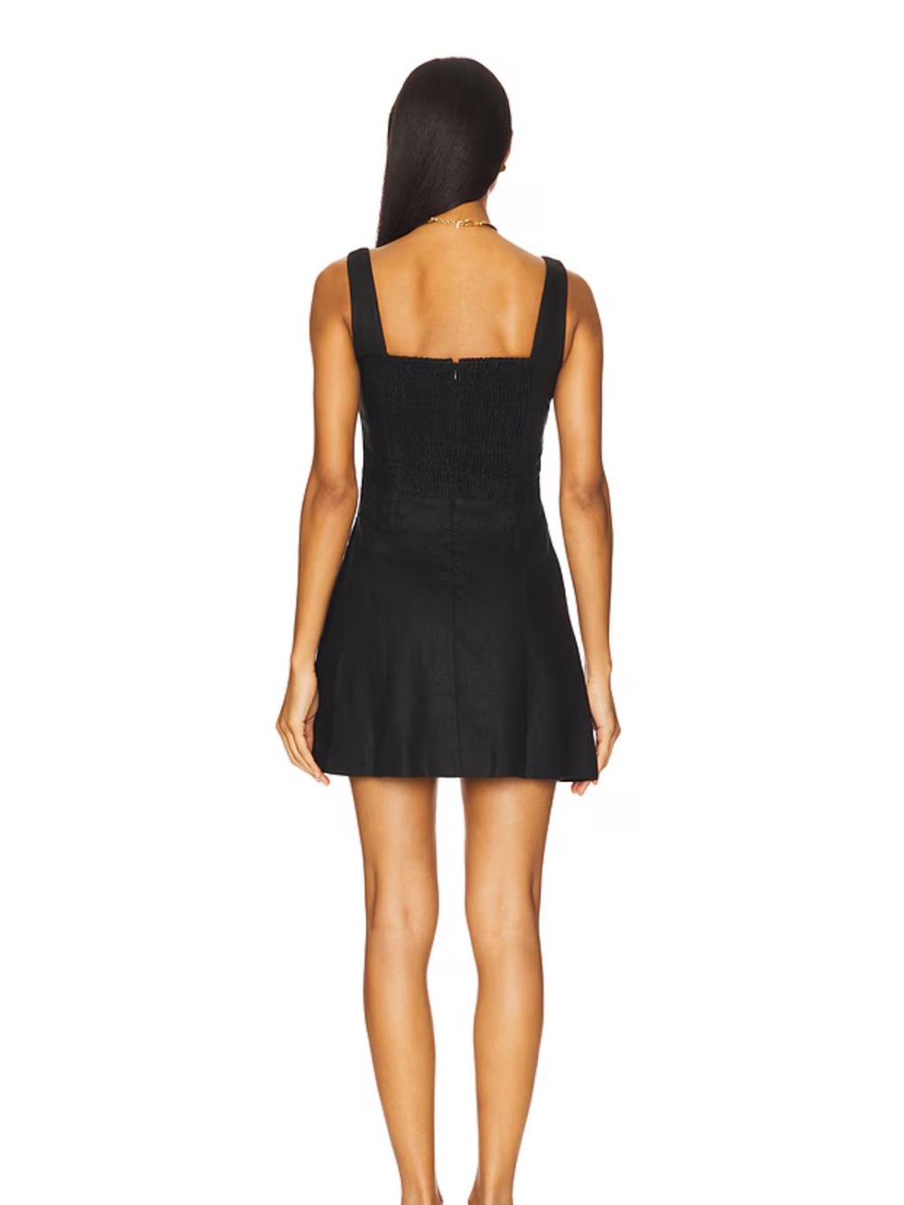 Faithfull the Brand Felice square neck Mini Dress in Black 6 - Picture 2 of 8